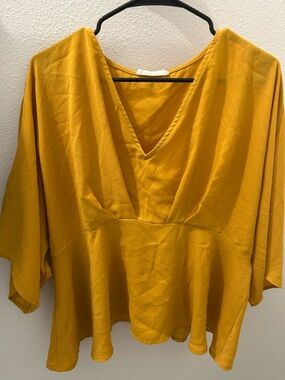 Women’s Mustard Color Blouse (Small)
